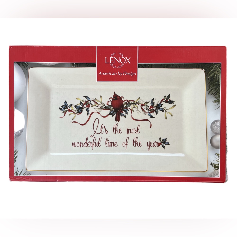 Lenox Winter Greetings “Its the Most Wonderful Time of Year” Sentiment Platter